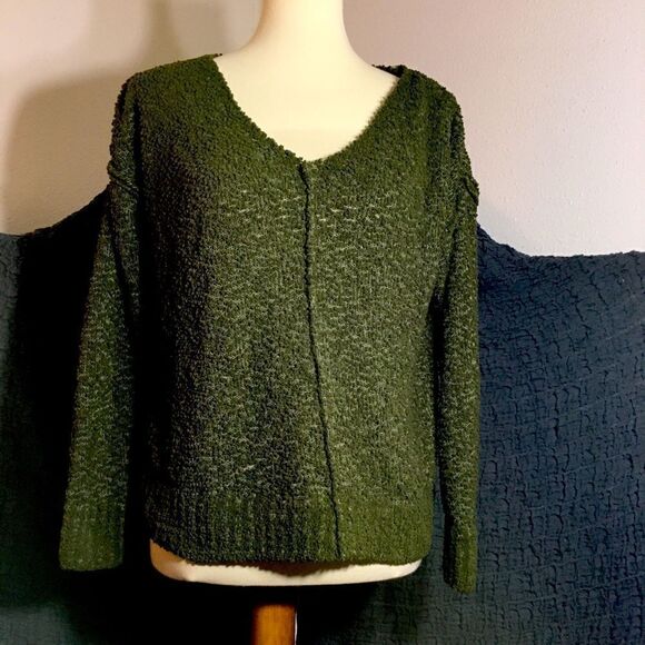 Warm & Cozy Lifestyle Green Sweater Top Size Small - Picture 1 of 12